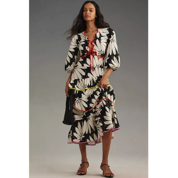 Anthropologie Dresses & Skirts - Anthropologie Black and White Floral Maxi Dress